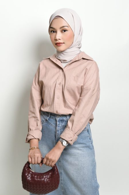 Pure Linen Blouse in Rosy