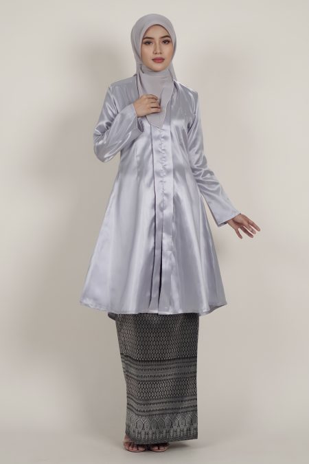 Kurung Tenun Sarong in Greyish Blue