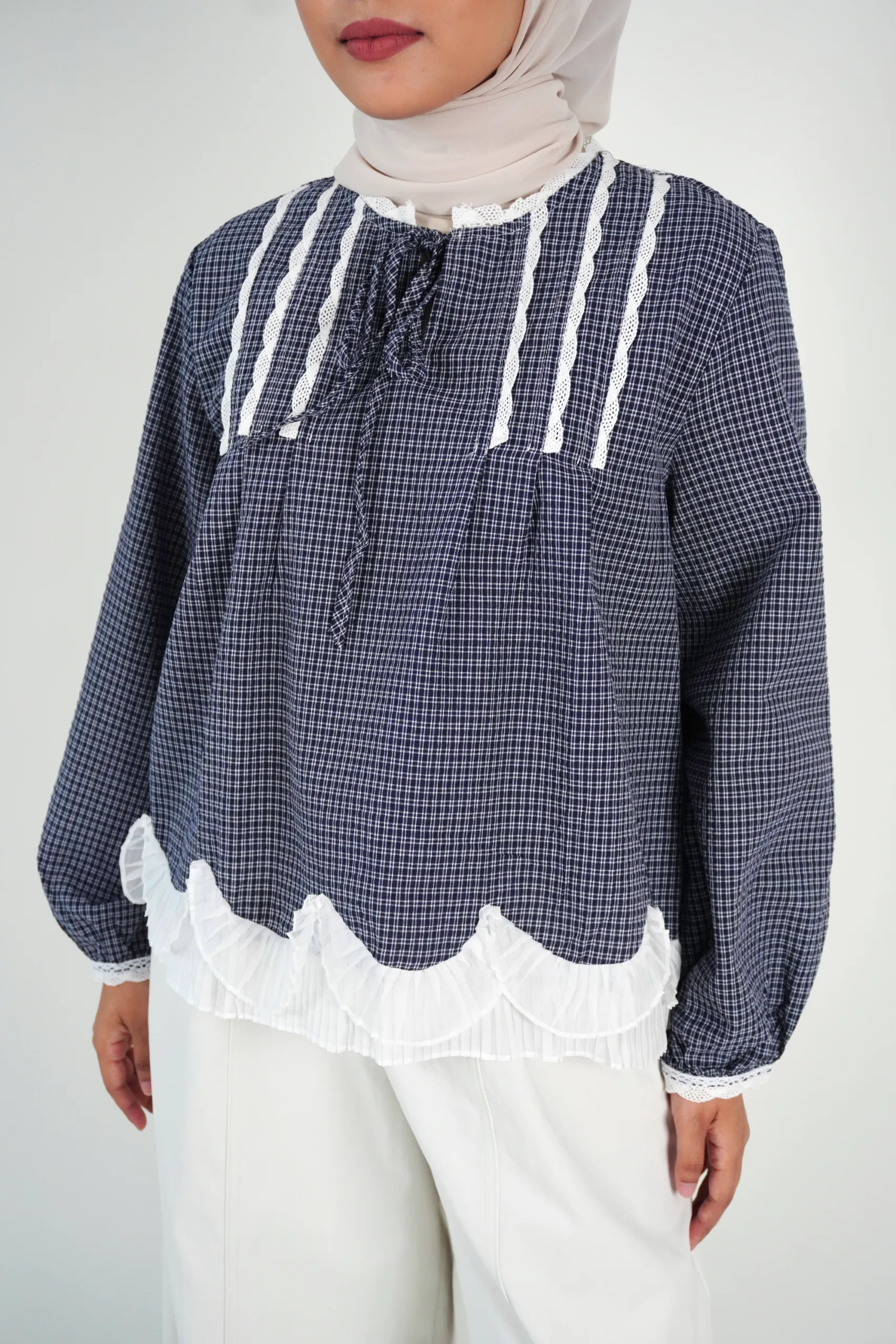 Gingham Flutter Top - Image 2