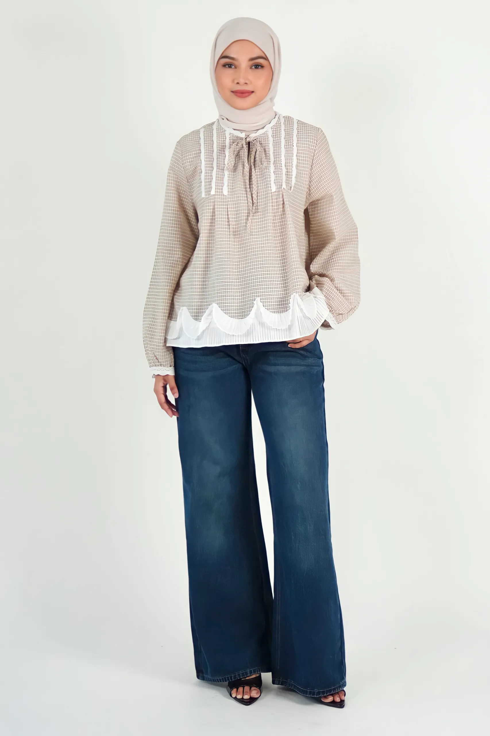 Gingham Flutter Top - Image 3