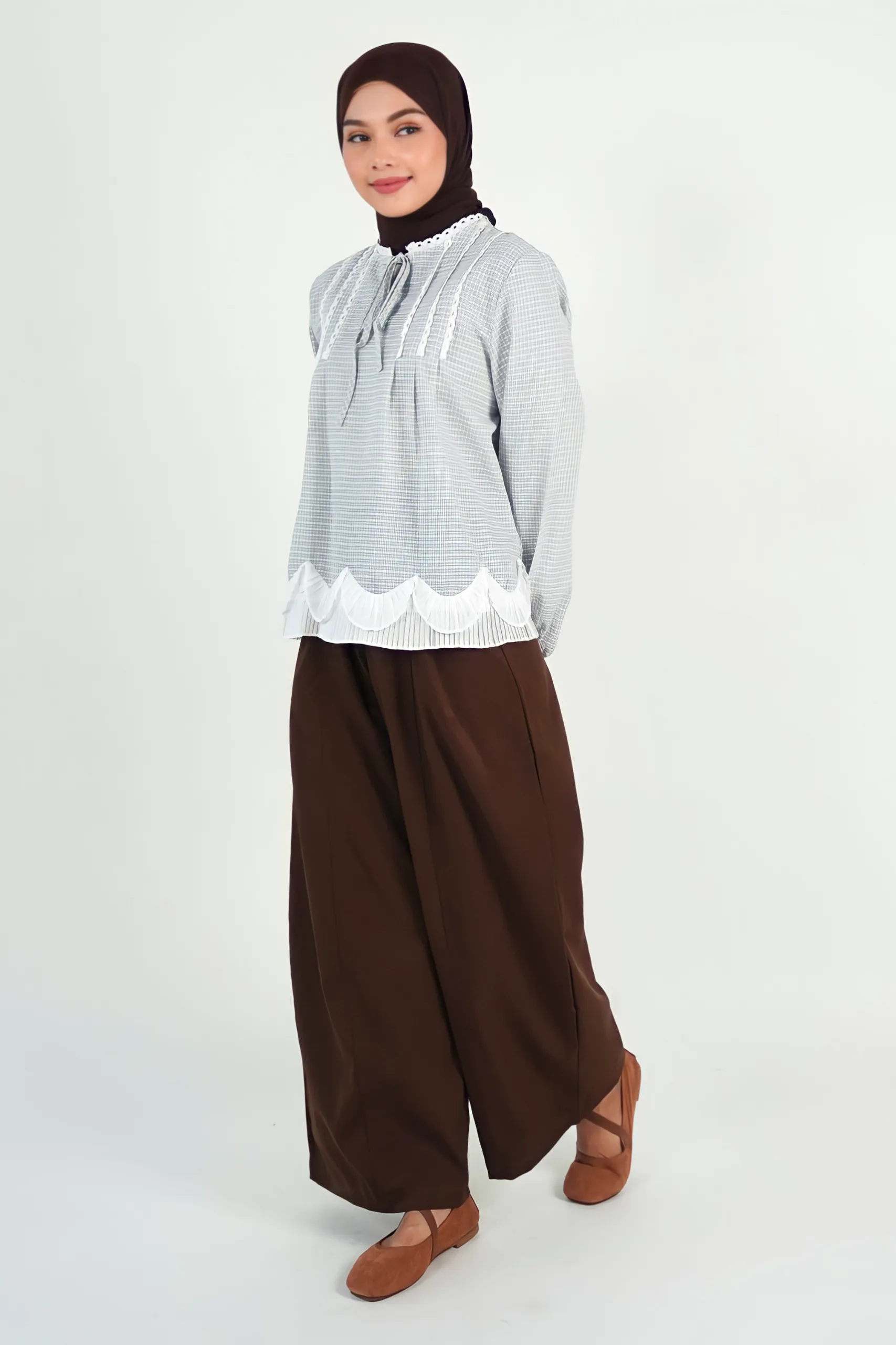 Gingham Flutter Top - Image 5